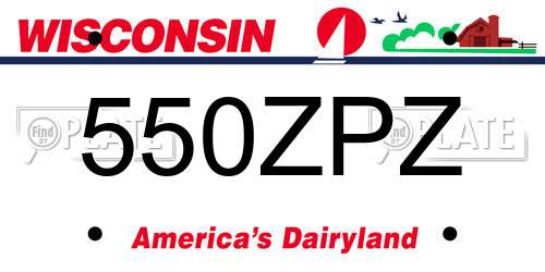 550ZPZ Wisconsin License Plate