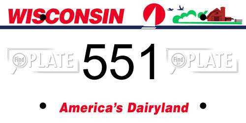 551 Wisconsin License Plate