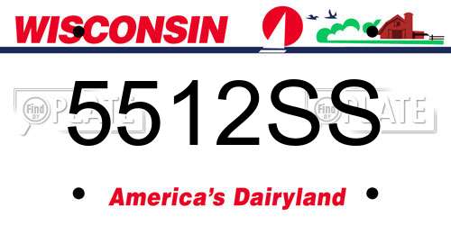 5512SS Wisconsin License Plate
