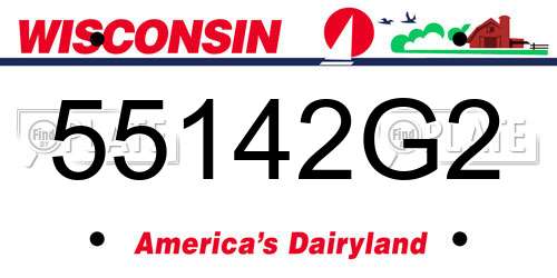 55142G2 Wisconsin License Plate