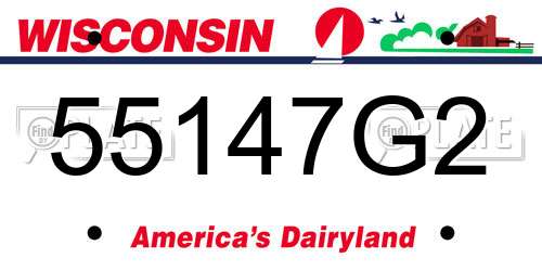 55147G2 Wisconsin License Plate
