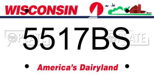 5517BS Wisconsin License Plate
