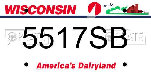 5517SB Wisconsin License Plate