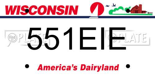 551EIE Wisconsin License Plate