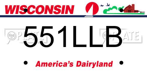 551LLB Wisconsin License Plate