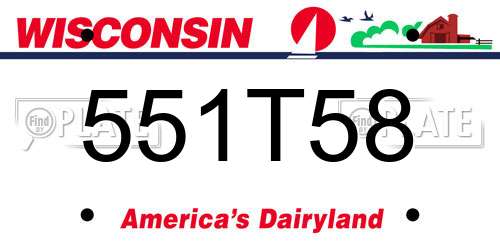 551T58 Wisconsin License Plate