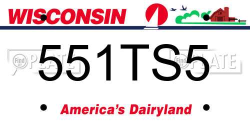 551TS5 Wisconsin License Plate