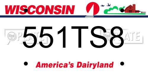 551TS8 Wisconsin License Plate