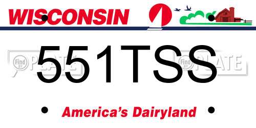 551TSS Wisconsin License Plate