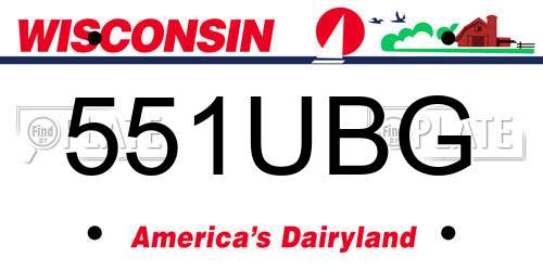 551UBG Wisconsin License Plate