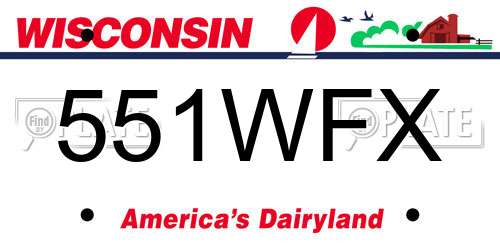 551WFX Wisconsin License Plate