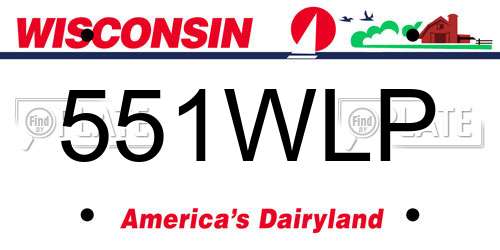 551WLP Wisconsin License Plate