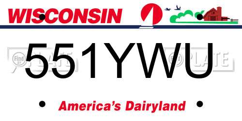 551YWU Wisconsin License Plate