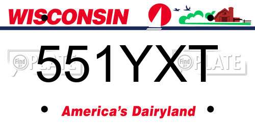 551YXT Wisconsin License Plate