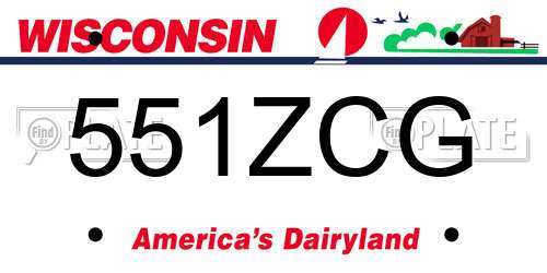 551ZCG Wisconsin License Plate