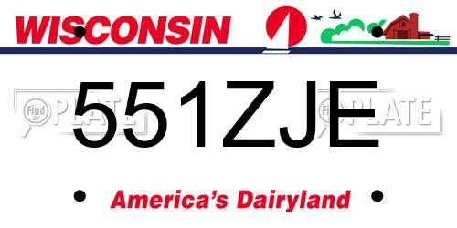 551ZJE Wisconsin License Plate