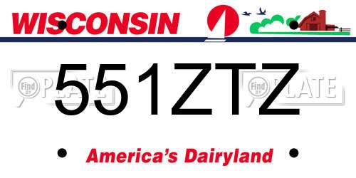 551ZTZ Wisconsin License Plate
