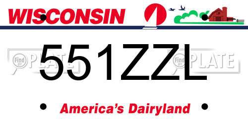551ZZL Wisconsin License Plate