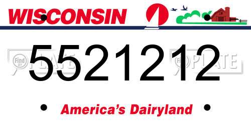 5521212 Wisconsin License Plate