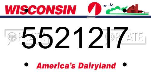 55212I7 Wisconsin License Plate