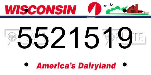 5521519 Wisconsin License Plate