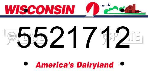 5521712 Wisconsin License Plate