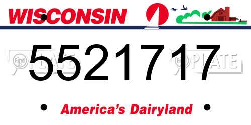 5521717 Wisconsin License Plate