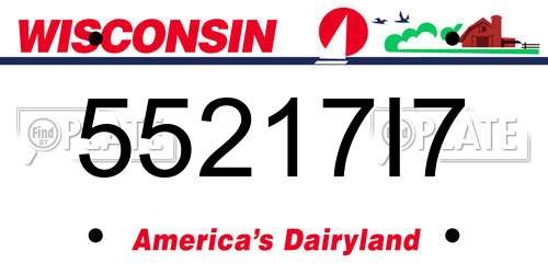55217I7 Wisconsin License Plate
