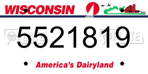 5521819 Wisconsin License Plate