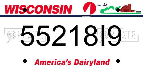 55218I9 Wisconsin License Plate