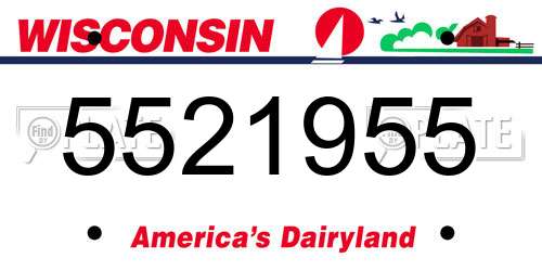 5521955 Wisconsin License Plate
