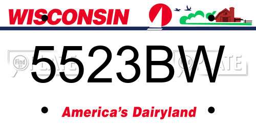 5523BW Wisconsin License Plate