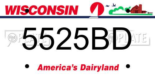 5525BD Wisconsin License Plate