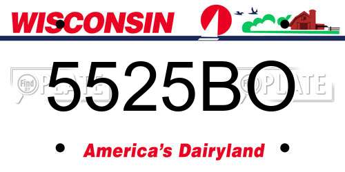 5525BO Wisconsin License Plate