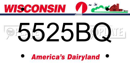 5525BQ Wisconsin License Plate