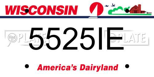 5525IE Wisconsin License Plate