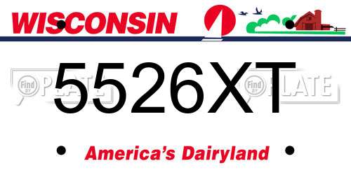 5526XT Wisconsin License Plate