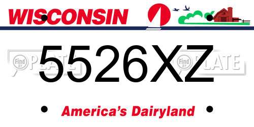 5526XZ Wisconsin License Plate