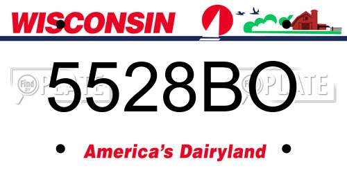 5528BO Wisconsin License Plate