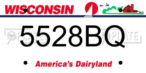 5528BQ Wisconsin License Plate