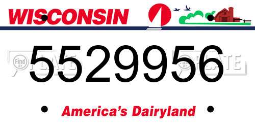 5529956 Wisconsin License Plate