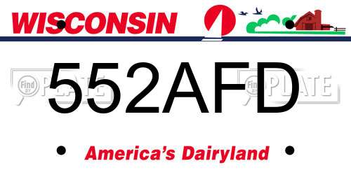 552AFD Wisconsin License Plate