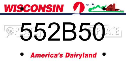 552B50 Wisconsin License Plate