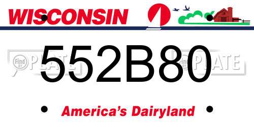 552B80 Wisconsin License Plate