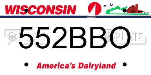552BBO Wisconsin License Plate