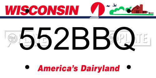 552BBQ Wisconsin License Plate