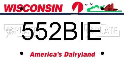 552BIE Wisconsin License Plate
