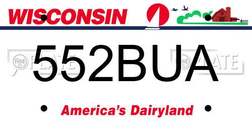 552BUA Wisconsin License Plate