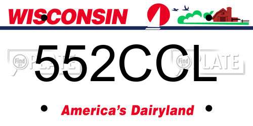 552CCL Wisconsin License Plate