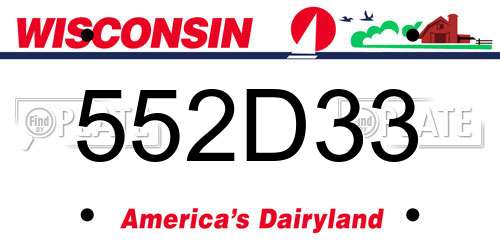 552D33 Wisconsin License Plate